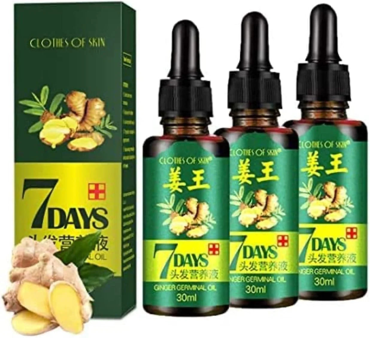 7 Day Ginger Germinal Serum Essence Oil Loss Treatment Growth Hair,Ginger Germinal Oil, Ginger Hair Growth Serum, Ginger Essential Oil
