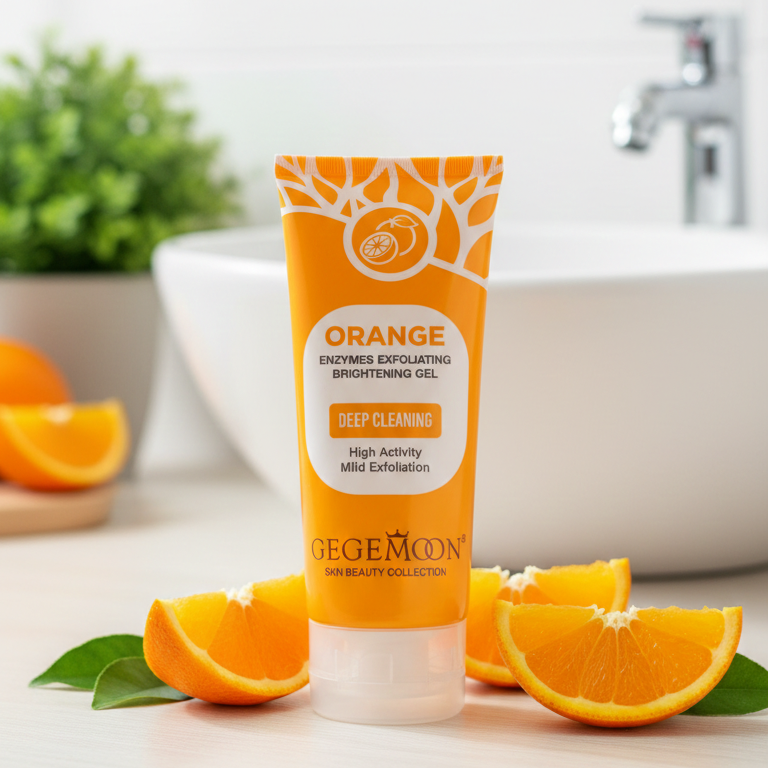 Orange Enzyme Exfoliating Glow Gel – Dark Spot & Dead Skin Remover | Brightening Citrus Skincare for Radiant Skin (120g)