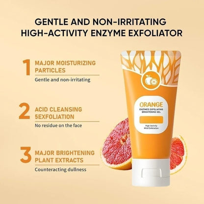 Orange Enzyme Exfoliating Glow Gel – Dark Spot & Dead Skin Remover | Brightening Citrus Skincare for Radiant Skin (120g)