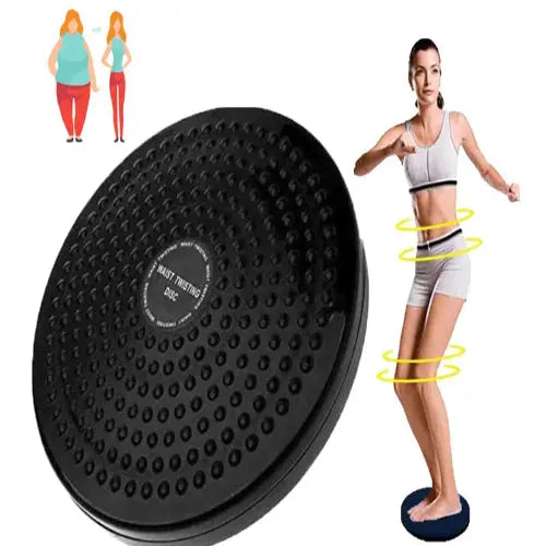 Twisting waist fitness disk for shaping belly and improving core balance.