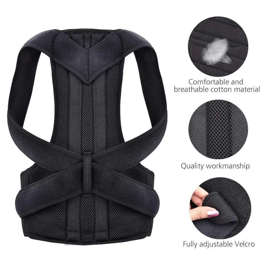 Body Posture Corrector Belt – Adjustable back and shoulder support for posture and pain relief.